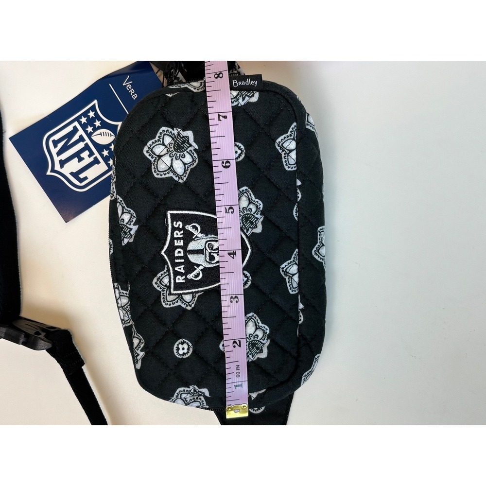 NEW  Las Vegas Raiders Vera Bradley Mini Belt Bag Black Quilted Cotton NFL - Picture 6 of 8